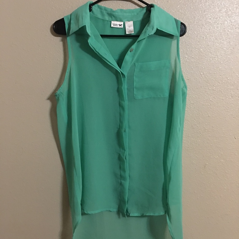 Scooter Brown Collared Tank